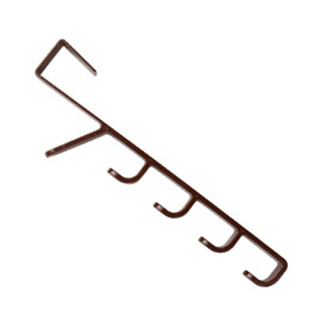 Coffee 5 Sections Hanger Clothes Hat Towel Seamless Rack Door Back Hook Multi-Purpose Storage Holder - Цвет: Coffee