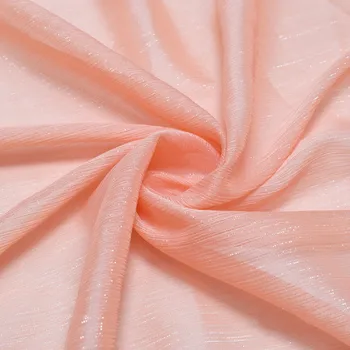 

Soft Pink Glitter Silver Chiffon Tulle Fabric for Dress Shirts, Peach, Black, White, Blue, Green, Purple, Beige, by the Meter