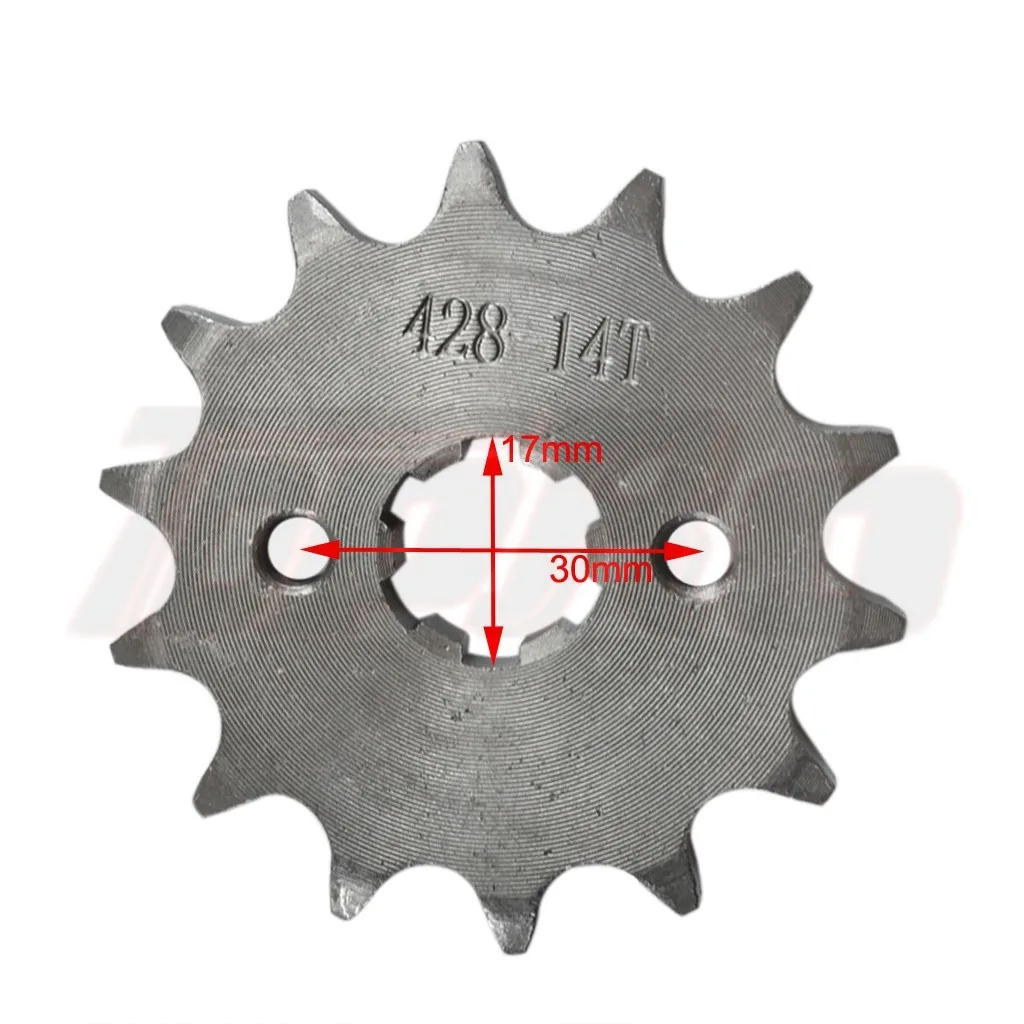 428 14T 15T 16T 17T Engine Sprocket 17mm for 50cc To 125cc ATV Go Kart Quad Pitbike Buggy Dirt Bike with Locking Plate and Screw