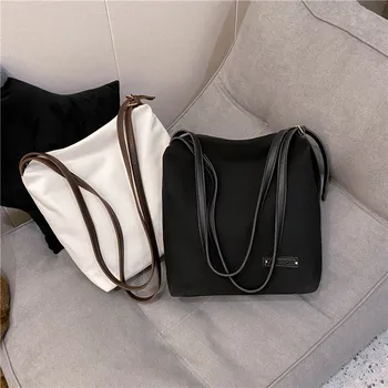 

Crossbody Girls Student canvas Bag for woman 2020 Casual solid HandBag Female Foldable Canvas Shoulder Ladies Shopping bags