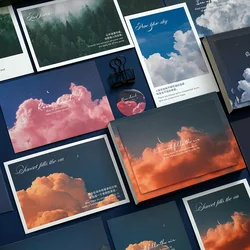 Lot de 4 enveloppes, 8 cartes postales, 20 pièces de papier à lettre, ensemble digne de scellage, paquet rétro, histoire du ciel, bénédiction en toutes Occasions 
