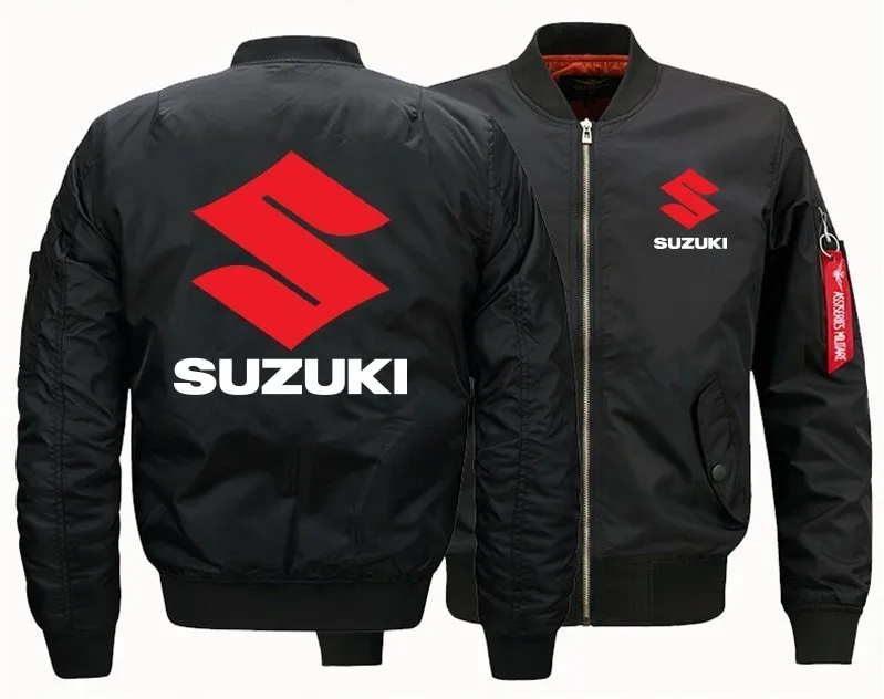 Модная новинка куртка бомбер SUZUKI летающая зимняя утепленная мужская на молнии
