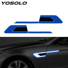 YOSOLO 2 шт./компл. автомобильный бампер светоотражающие полосы автомобильные отражающие наклейки Предупреждение ющая лента Авто Наклейка на дверь