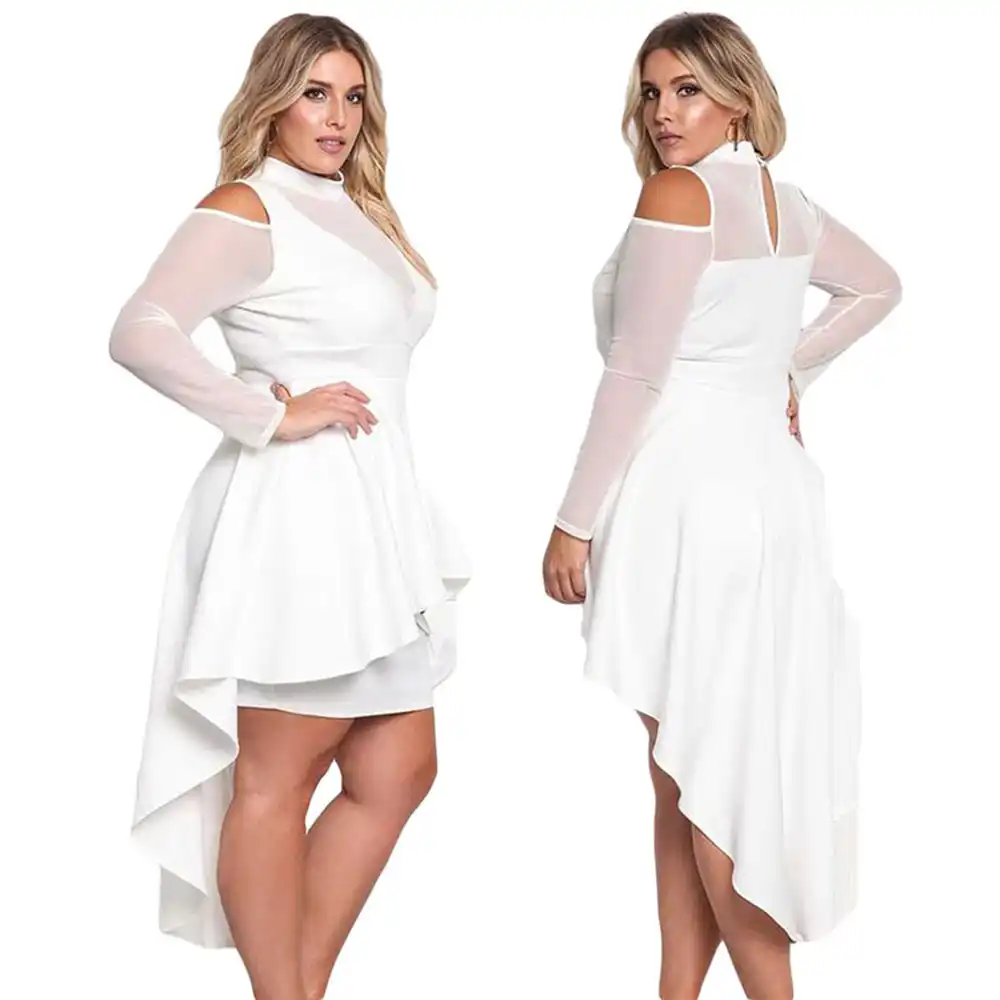 white peplum dress plus size