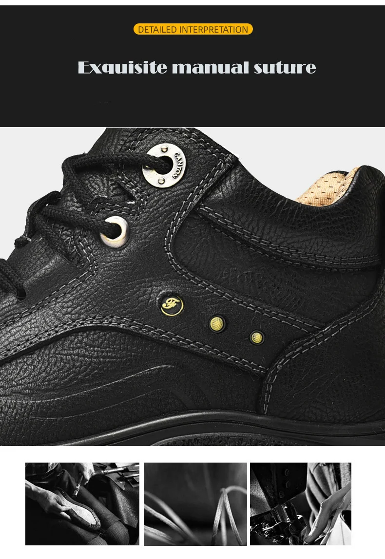 Уличные мужские ботинки; зимние ботинки из натуральной кожи на меху; водонепроницаемые зимние ботинки; Модные ботильоны