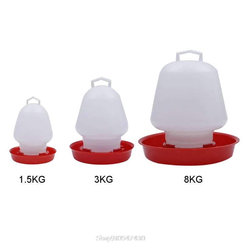 Good Value Bebedero redondo de agua para aves de corral, dispositivo colgante de burbujas de pollo, taza, cuenco bebedero para mascotas, alimentación de mascota del hogar D23 20 ezYoMJWjNMx
