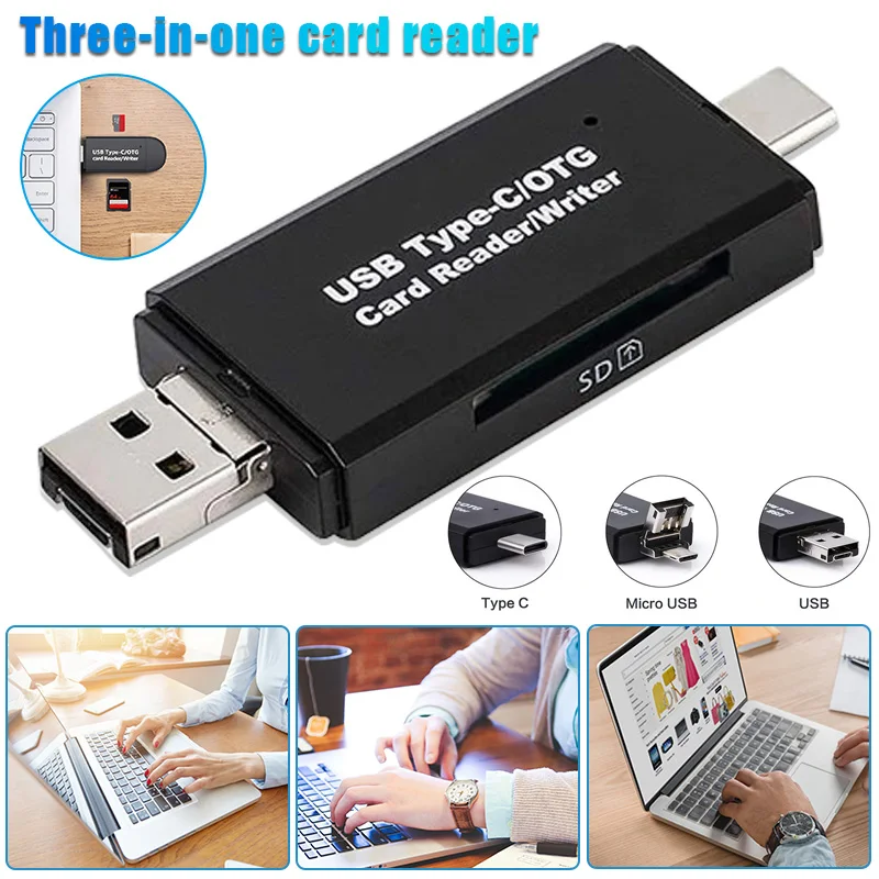 Устройство для чтения карт памяти 3 в 1 usb type C/Micro USB адаптер OTG функция Plug and Play XR649