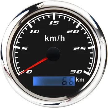 

Boat Digital Speedometer Gauge Universal 30/60/120/200 km/h Speed Odometer Stainless Steel Bezel Without GPS Antenna 85MM
