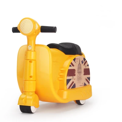 Новая сумка на колесиках чемоданы путешествия подходит для студентов девочек мальчиков Детская прогулка багажник мультфильм милый детский мотоцикл багаж - Цвет: Оранжевый