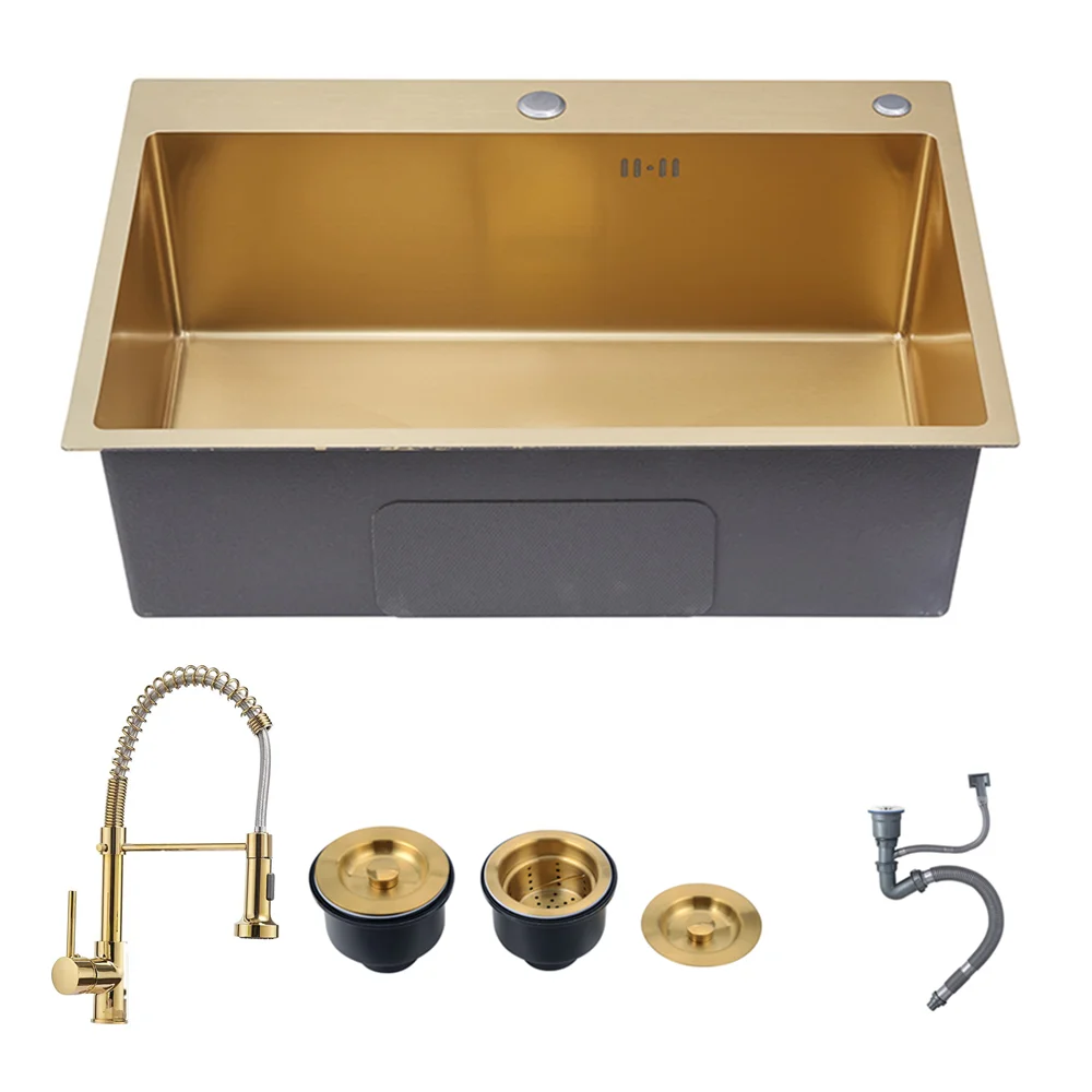 Gold Kitchen Sinks Above Counter Or Udermount Sink Vegetable Washing