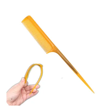 

1PC Natural Buffalo Horn Comb Long Handle travel Plastic Horn Comb Hair Care Accessories Hair Styling Tools Easy to carry
