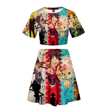 

One piece: action fever 3D Summer Spring Sports Girls Short Sleeve Skirt Set Leisure Print Novelty Top Luxury Harajuku