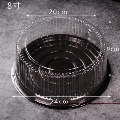 50 набор " 8" круглый пластиковый контейнер для пирога сыра прозрачная сыра коробочка для кондитерских изделий мусс коробка