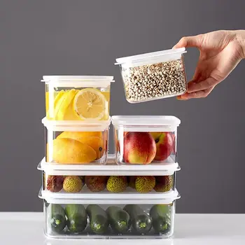 

Plastic Storage Box Refrigerator Storage Bins Food Storage Containers with Lid for Kitchen Fridge Cabinet Freezer Desk Organizer