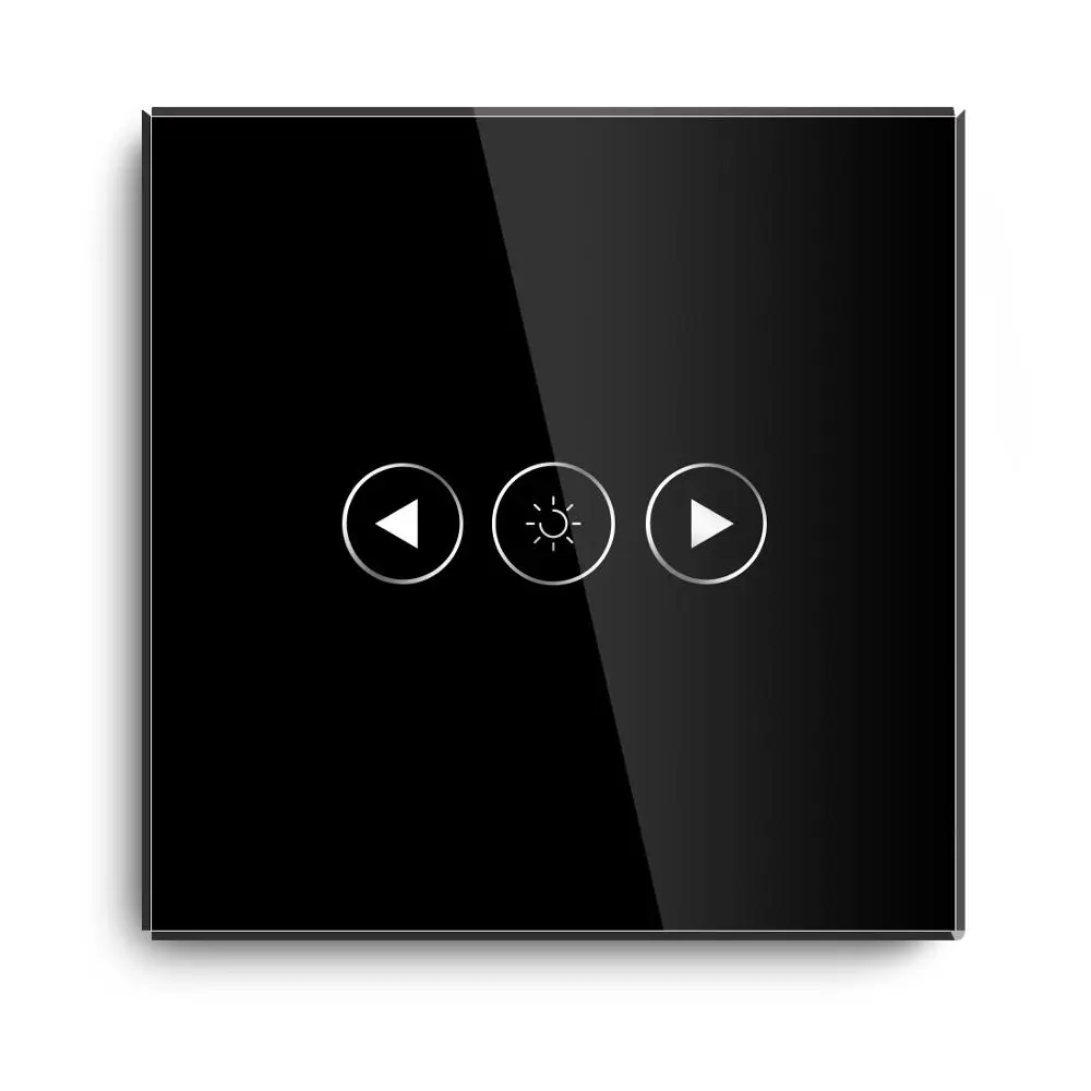 Черный BSEED, умный диммер, Wi-Fi, 1 комплект, управление Wifi, с белым, черным, золотым цветом, кристальная стеклянная панель, поддержка для Tuya Google Smart App - Цвет: Черный