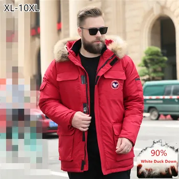 

Winter Men Jacket 90% White Duck Down Coat 2020 Male Red Black Green Parka Plus Size 7XL 8XL 9XL 10XL Extra Large Warm Clothes