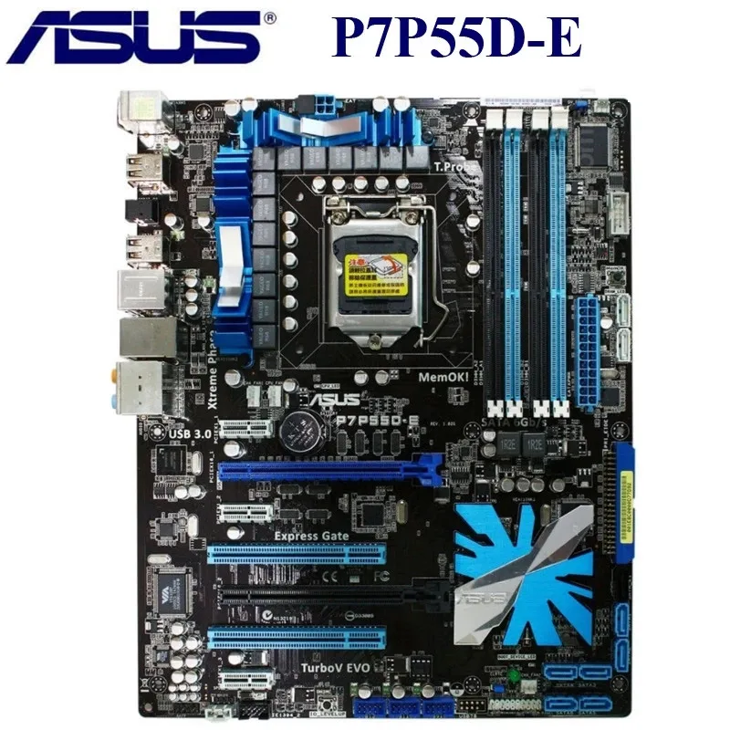 Разъем LGA 1156 для ASUS P7P55D-E десктопная материнская плата P55 i3 i5 i7 DDR3 16G б/у | Компьютеры