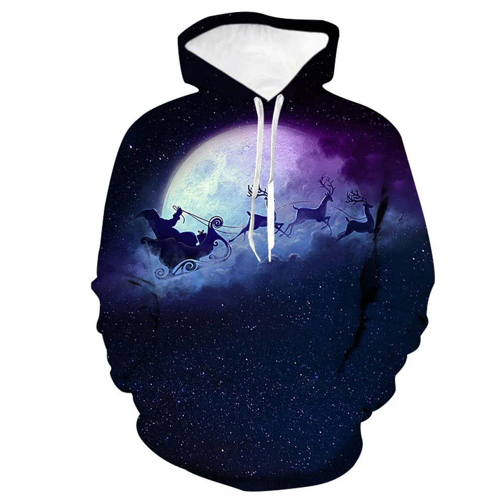 

LISCN 2019 Christmas New Autumn and Winter Hoodie 3D Print Snowman Print Hoodie Pullover Couple