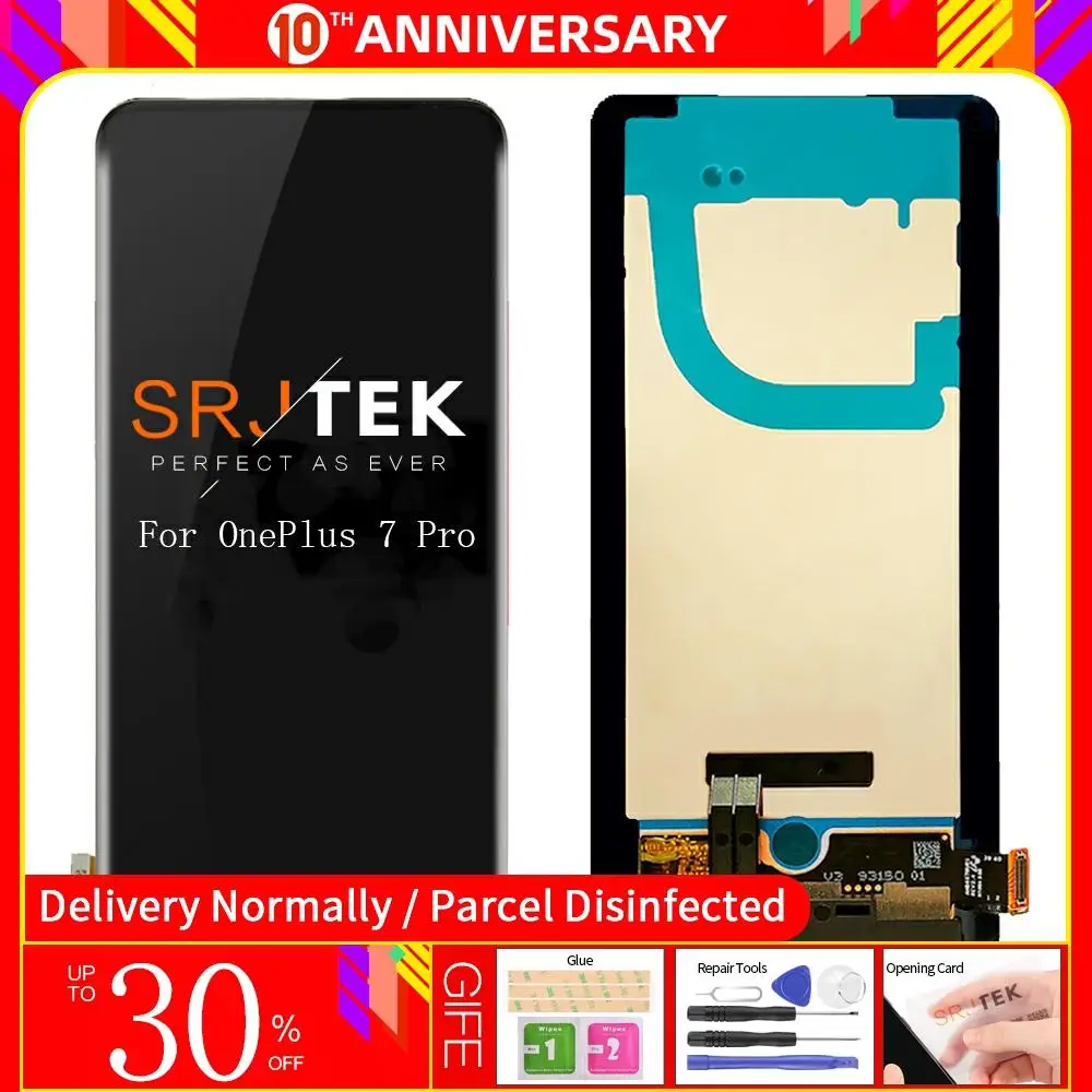 6 67 &quotдля OnePlus 7T Pro ЖК-дисплей сенсорный экран дигитайзер панель Стекло сборка 1 +