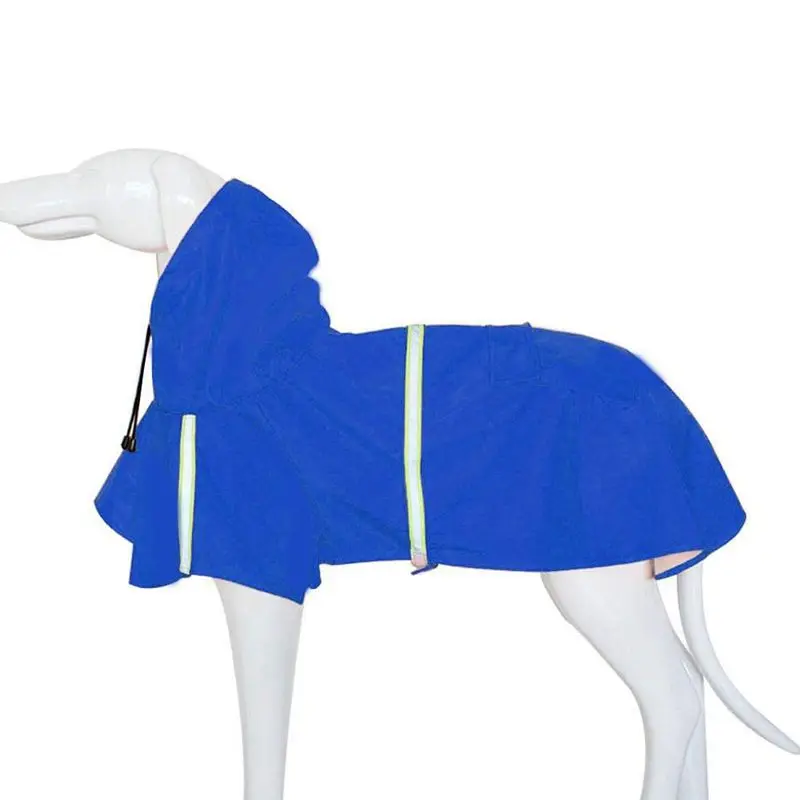 Blue Дождевик ELEG-Dog, водонепроницаемый легкий дождевик для собак, дождевик для собак, дождевик с полосками, светоотражающий для маленьких, средних и больших собак - Цвет: Blue