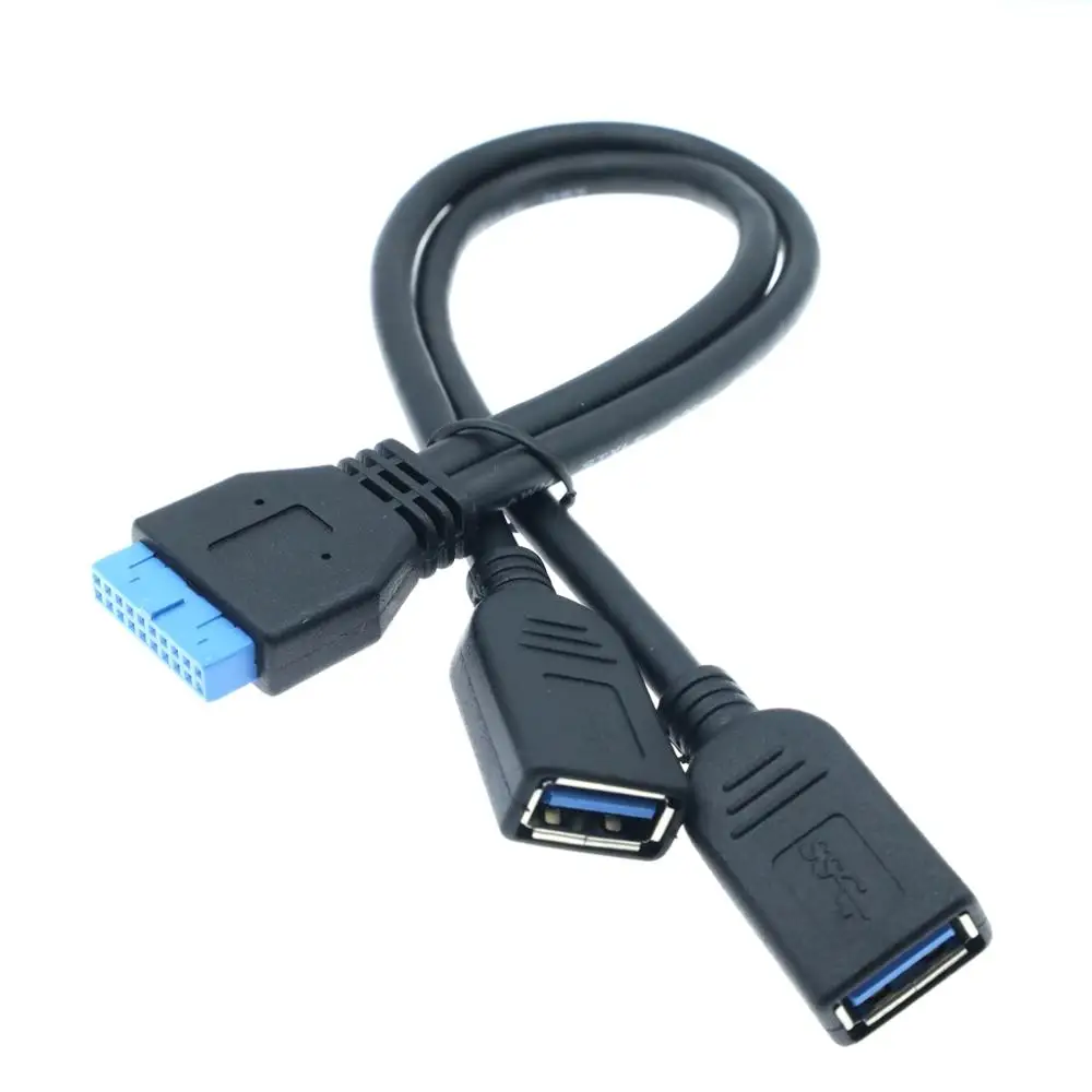 Материнская плата USB 3 0 20pin папа двойной мама кабель для ПК компьютер чехол 2 порта