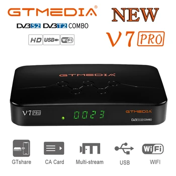 

GTMEDIA V7 Pro Satellite TV Receiver DVB-S2 DVB-T2 decoder CA Card Support Europe ccam T2MI spain PK Freesat V7 plus tv box