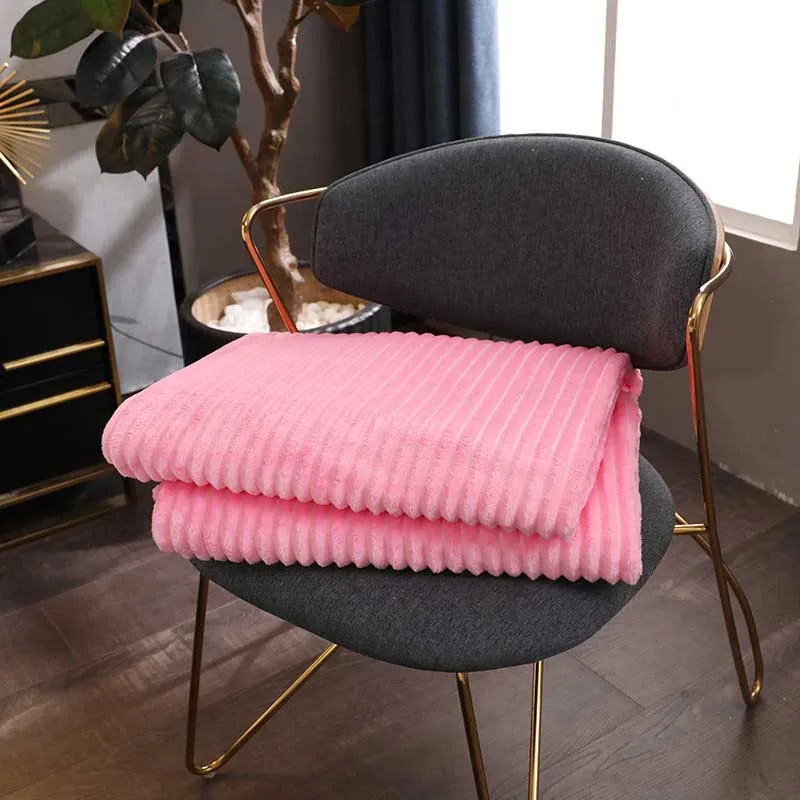 pink A Сплошной цвет желтый розовый Фланелевое зимнее теплое одеяло для дивана пушистое зеленое покрывало для кровати постельные принадлежности - Цвет: pink A