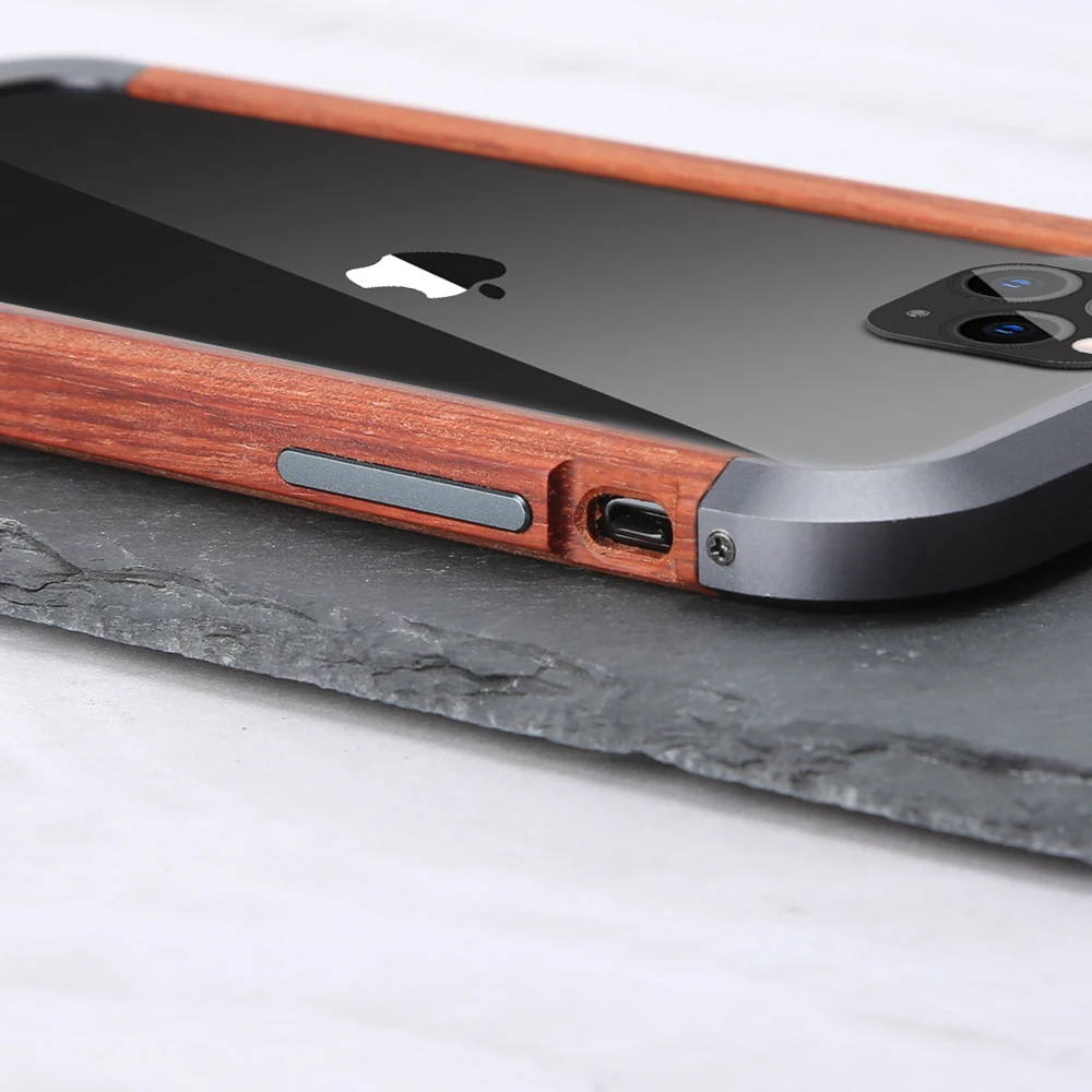 Роскошный Ретро алюминиевый+ деревянный противоударный каркас для Apple Iphone 11 Pro MAX X XS MAX XR металлический защитный чехол для телефона бампер