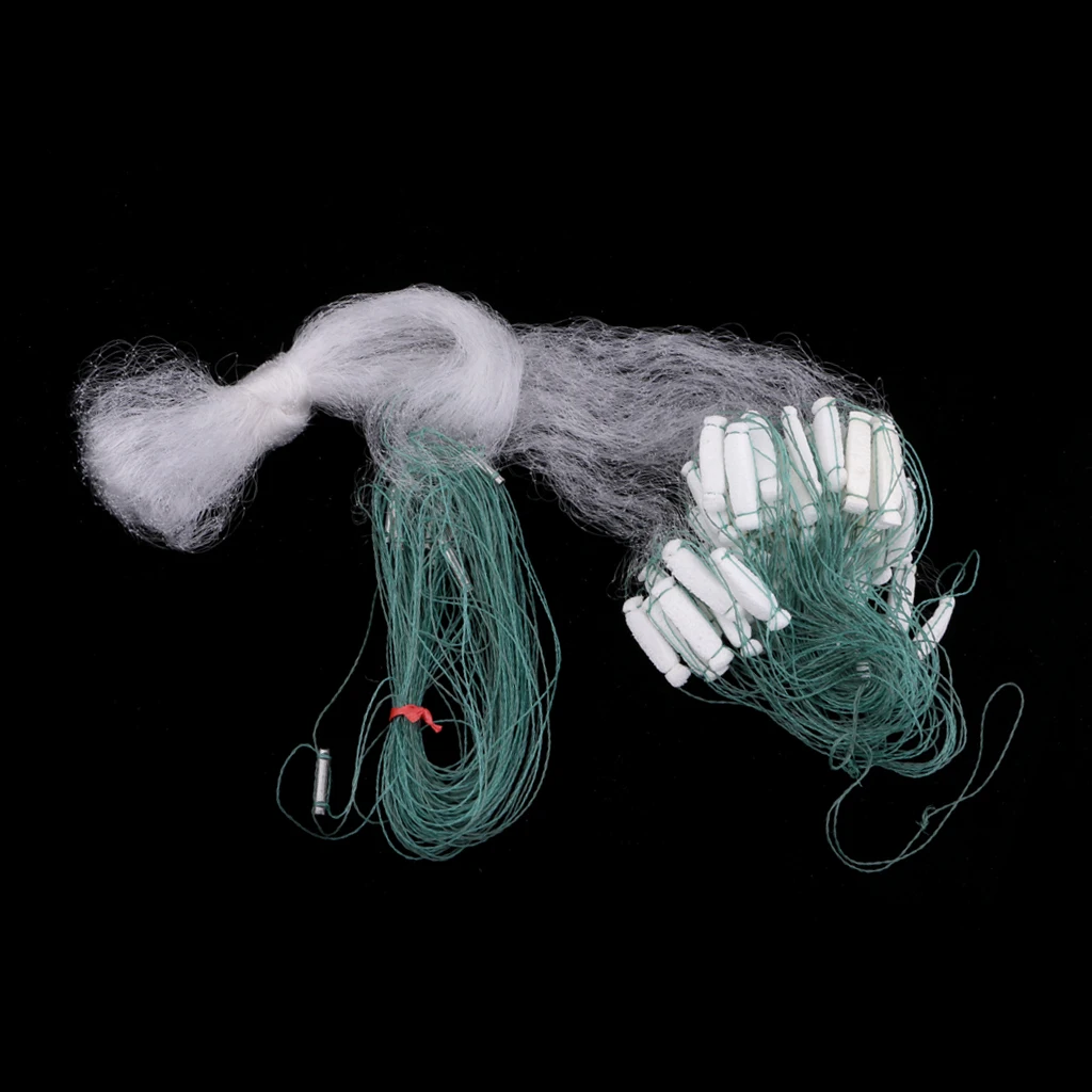 2pcs Durable Nylon Sinking Fishing Gill Nets Fish Baits Mesh Trap Casting Net with Lead Sinker for Fishermen 8m 20m