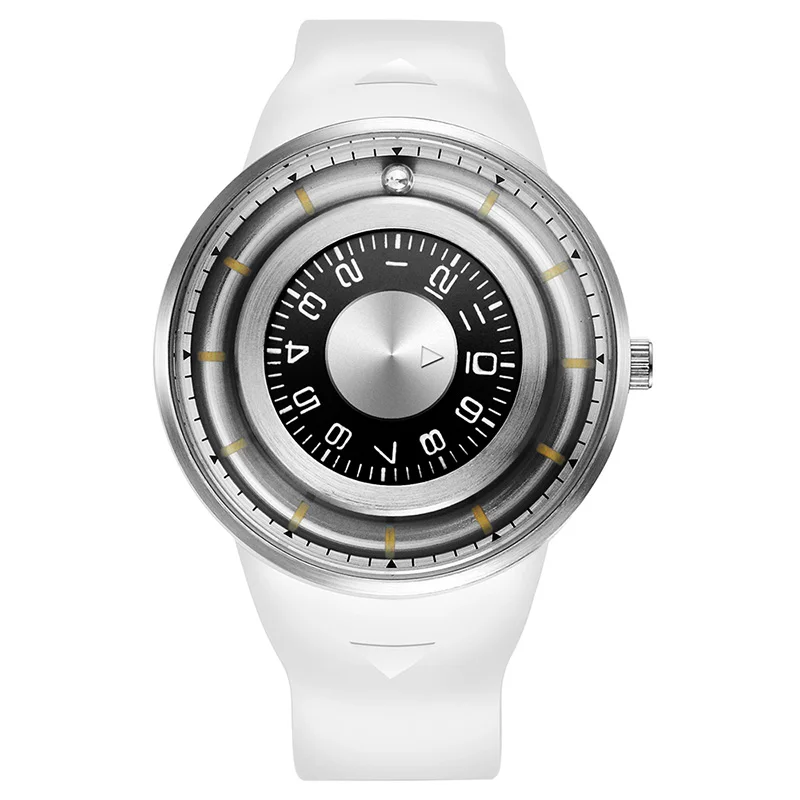 SKONE Креативные мужские часы с вращающимся шаром, мужские роскошные Брендовые спортивные часы, кварцевые наручные часы, модные круглые мужские часы - Цвет: Silver White