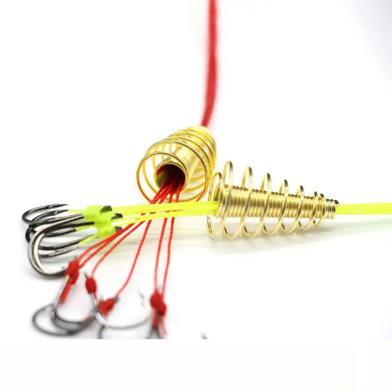 

4 Pcs / Lot Explosion Fishing Hook Fishing Lure Bait Trap Feeder Cage Sharp Fishing Hook With Stainless Steel Feathers