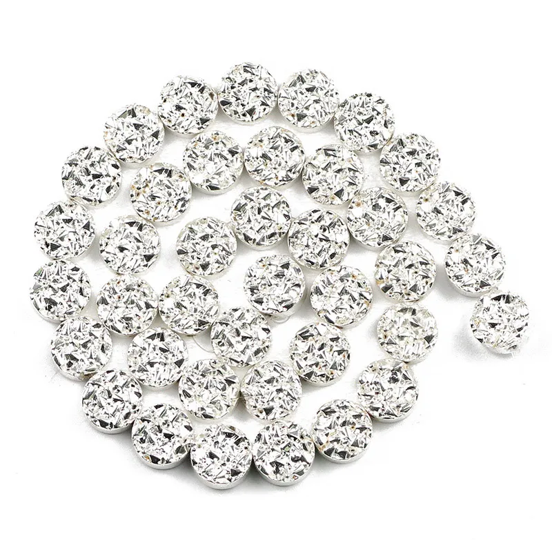 Platinum WLYeeS бусины из натурального камня, розовое золото, гематит, бусины для изготовления ювелирных изделий, 8 мм, 10 мм, плоские круглые бусины, DIY Браслеты, ожерелье - Цвет: Platinum