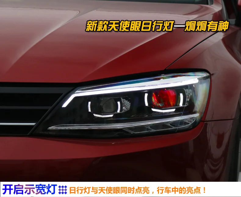 Для Volkswagen lamando 15-19 головной светильник в сборе для 15-19 старых модифицированных неоновых двойной светильник-объектив СВЕТОДИОДНЫЙ стример