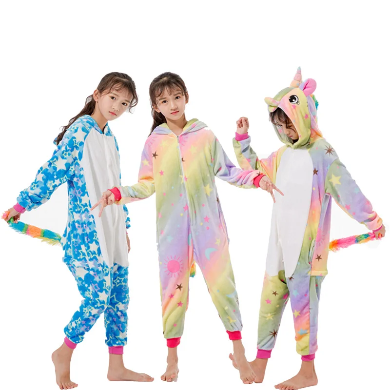 

Kigurumi Onesie Kids Unicorn Pajamas For Children Animal Cartoon Blanket Sleepers Baby Costume Winter Boy Girl Licorne Jumspuit
