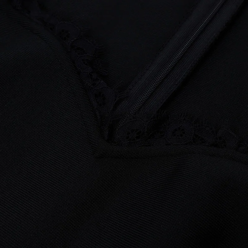 Gosexy новые женские вечерние элегантные черные платья винтажное кружевное платье до колена с v-образным вырезом и длинным рукавом