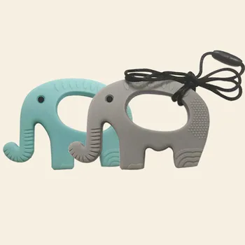 

Silicone Elephant Teether 1Pcs Soft Baby Teething Pendant Necklace Chew Toys Silicone Beads Baby High Quality Silicone Jewelry
