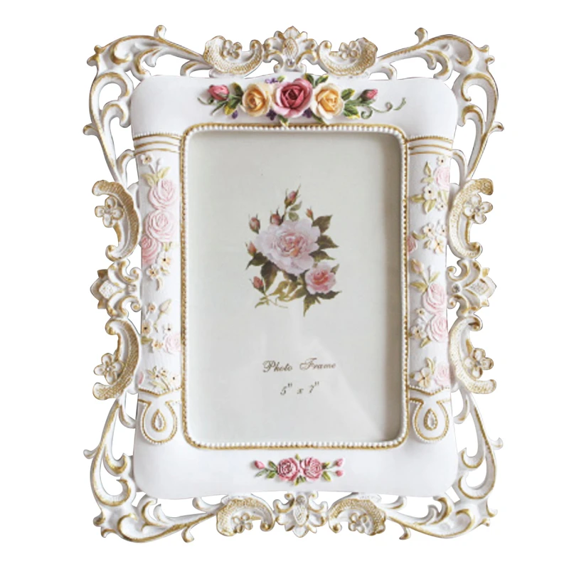 Flower Picture Frame Resin Photo Frame Countryside 6 Inch 7 Inch Family Decor