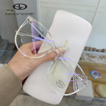 BEGREAT-gafas redondas para mujer, lentes transparentes con bloqueo de luz azul, óptica, para ordenador 1
