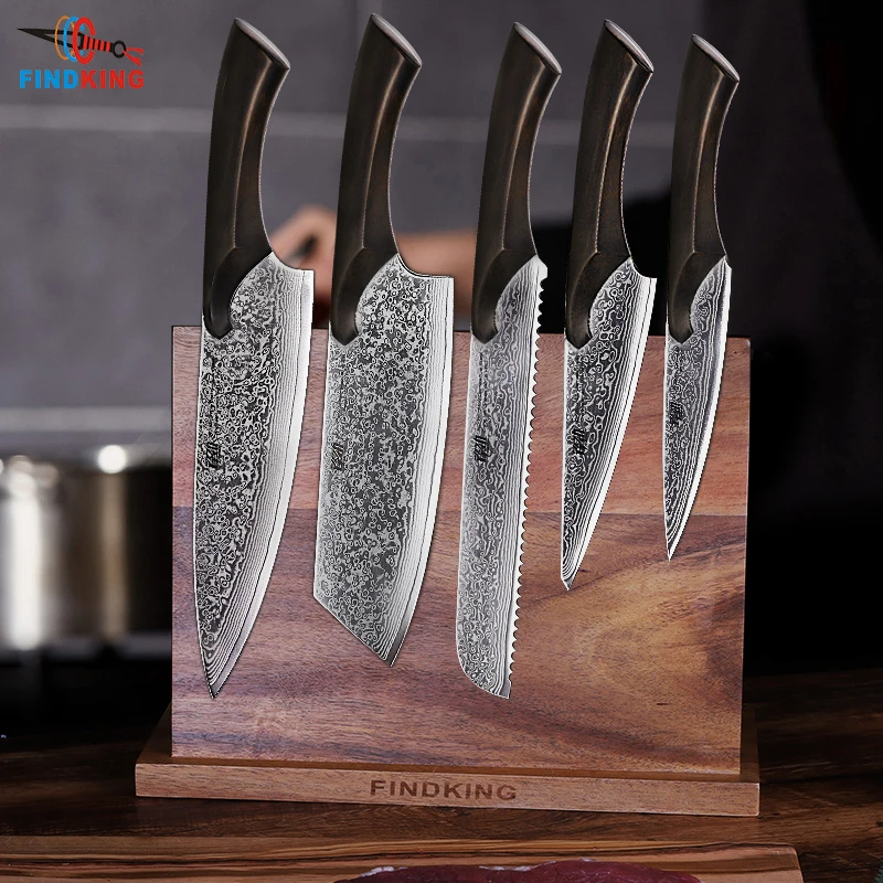 FINDKING AUS-10 Damascus Steel Chefs Knifes Ebony Handle Arrow Pattern  Professional 8 inch Gyuto Knives Best Kitchen Chef Knife - AliExpress