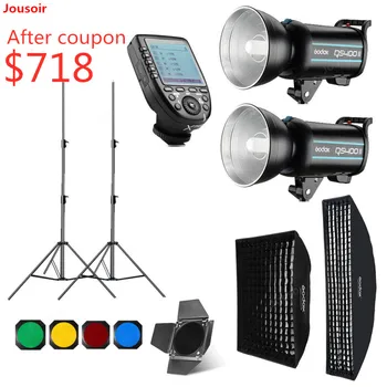 

QS400II Photo Studio Flash Lighting,XPRO Trigger,Softbox,280cm Light Stand,Barn Door,Flash built-in Receivers CD50 T03 N1