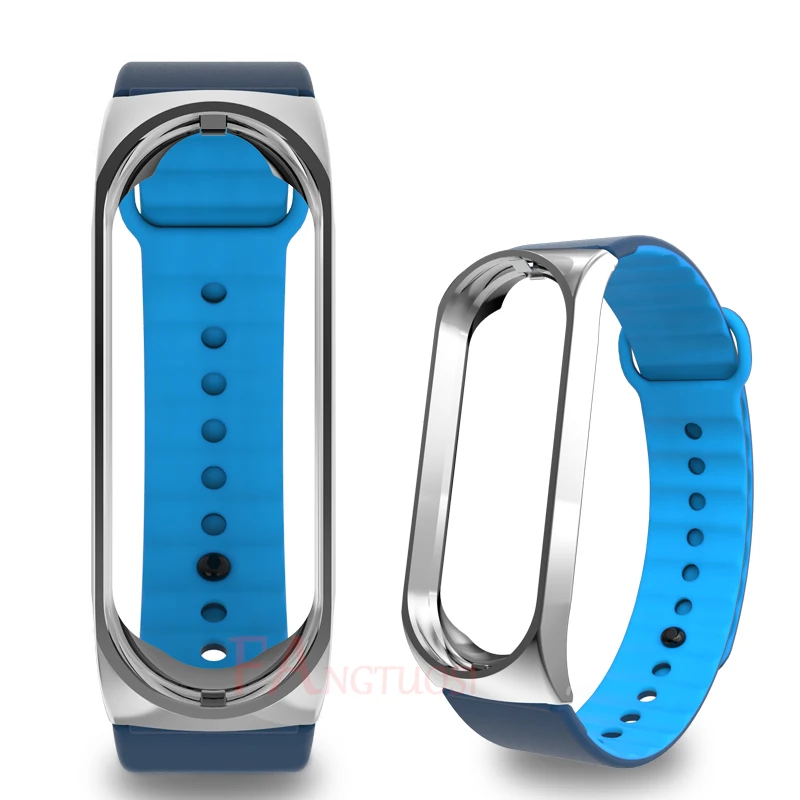 FANGTUOSI для mi Band 4 mi band 3 ремешок Спортивный Браслет Силиконовый металлический чехол ремешок для Xiaomi mi Band 4 3 Correa FANGTUOSI для mi Band 4 mi band 3 ремешок Спортивный Браслет Силиконовый металлический чехол ремешок для Xiaomi mi Band 4 3 Correa