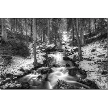 

DIY 5D Diamond Embroidery White And Black Waterfall Forest Landscape Full Square Drill Diamond Painting Mosaic Home Decor N96