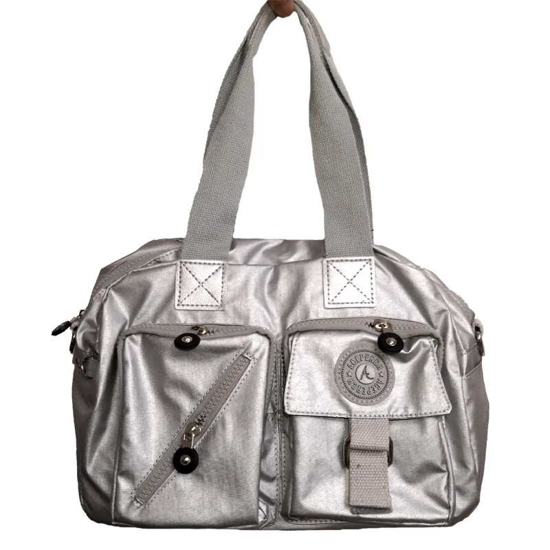 Повседневная сумка через плечо для женщин сумки дизайнерские Bolsa Feminina водонепроницаемые нейлоновые сумки-мессенджеры сумки с цветочным дизайном - Цвет: Silver
