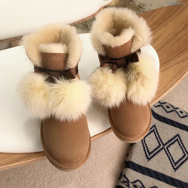 Women's Uggs Winter 2022 New Plush Comfort Cotton Boots With Rounded Tips  For Warmth - Women's Boots - AliExpress