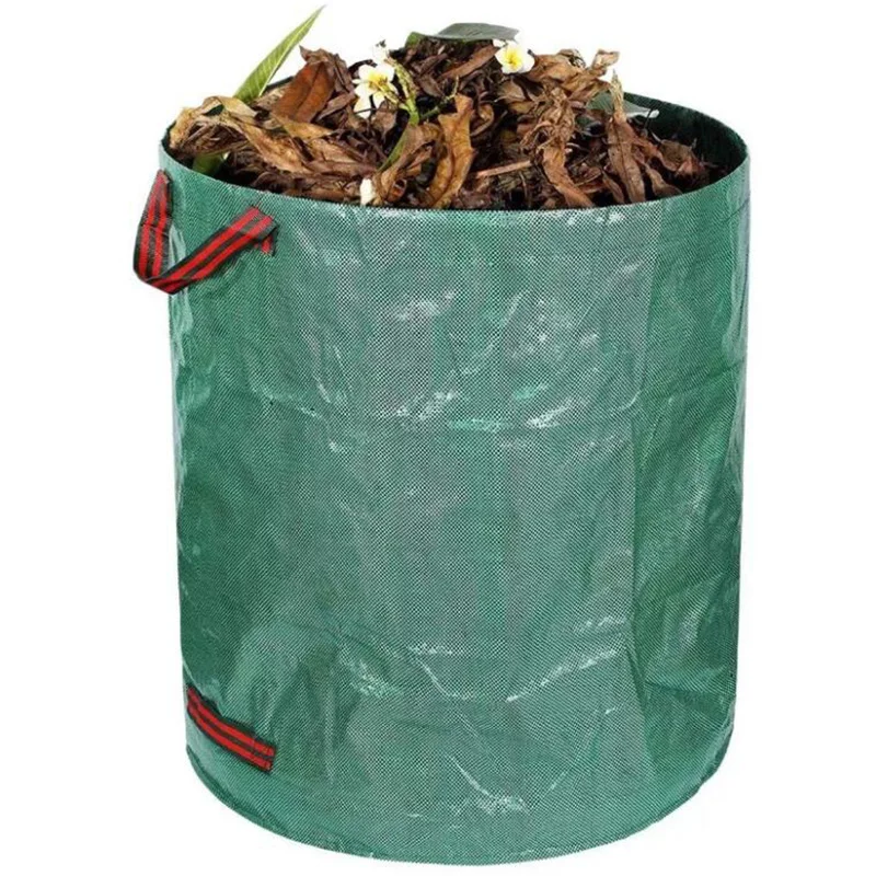 LargeCapacityGardenWasteStorageBagcanReusableLeafSackTrash