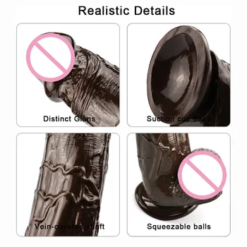 26cm Didlo Has A Suction Cup Large and Realistic Didlo Realistic Dildo Vibrator with Push Function Real Penis Sex Toys for Woman 3