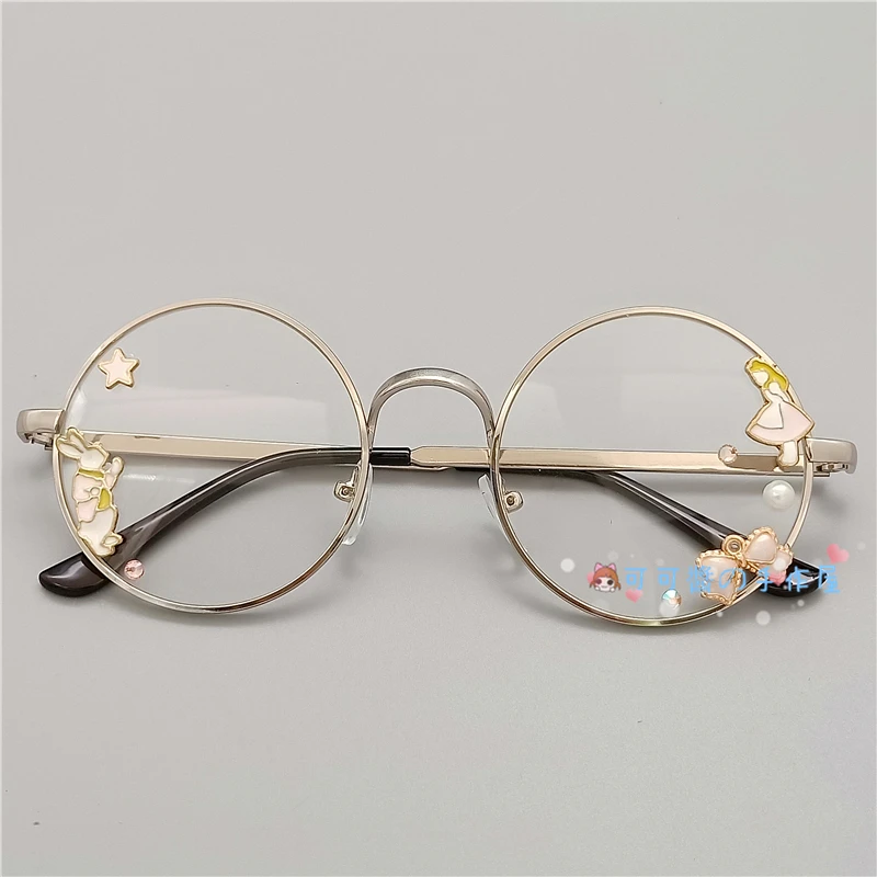 Cosplay&ware Handmade Lolita Frame Harajuku Round Glasses Black Silver Bronze Golden Rose Sakura Star Moon Fairy Rabbit Fashion -Zentai shop online H7e6d47e0254c4dacab46d8e753578d3ff.jpg