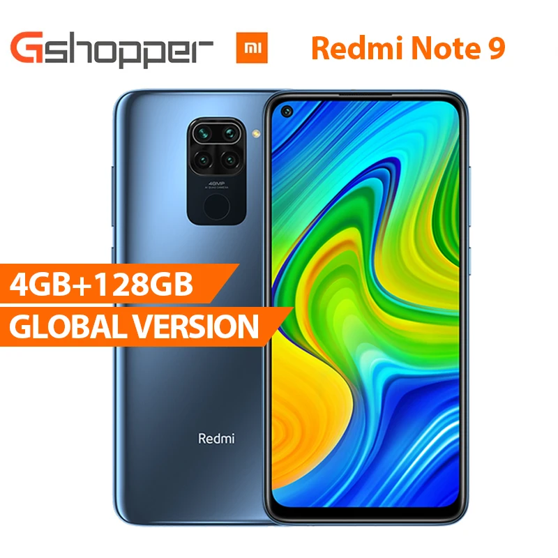 Глобальная версия смартфона Xiaomi Redmi Note 9 4 Гб 128 ГБ 48 МП четыре камеры MTK Helio G85