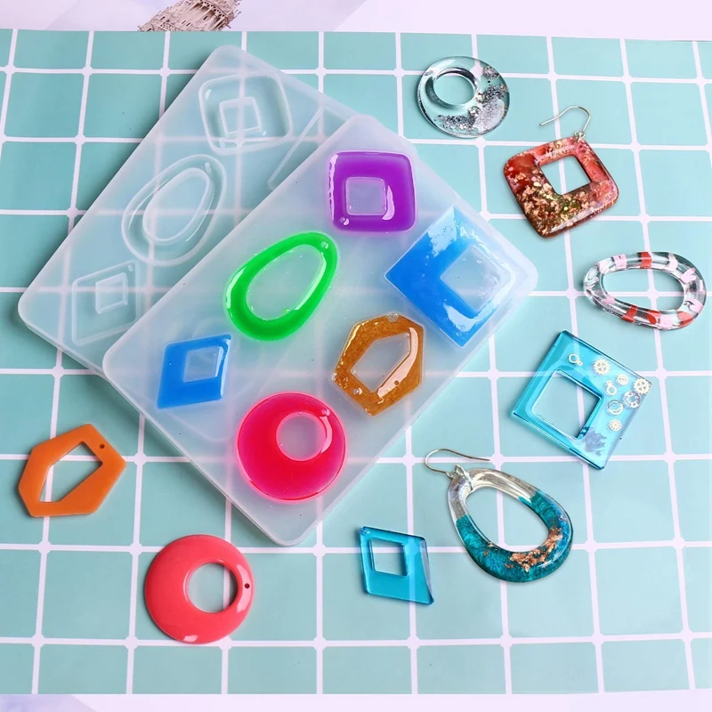 LET'S RESIN 3 Pairs Earring Resin Molds with 2pcs Stud Earring