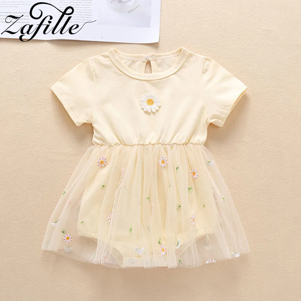 

ZAFILLE 2020 New Girls Summer Dress Mesh Solid Baby Girl Clothes Cotton Infant Kids Clothes Patchwork Princess Party Girls Dress